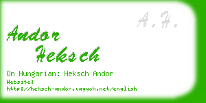 andor heksch business card
